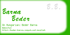 barna beder business card